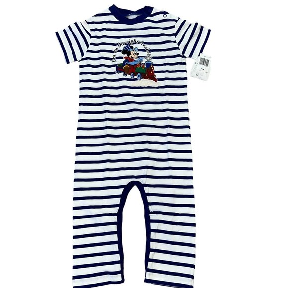 Disney Parks Mickey Mouse Train Jumper Blue/White 24 mo NWT - Picture 1 of 4